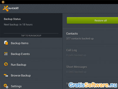 Avast Mobile Backup Restore screenshot