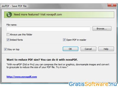 doPDF pdf software screenshot