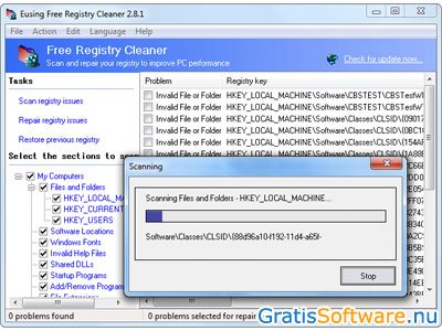 Eusing Free Registry Cleaner screenshot