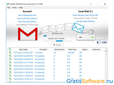 Free Gmail Backup screenshot