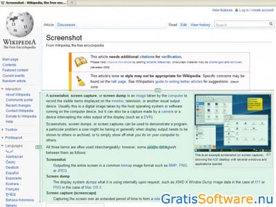 Greenshot software screenshot