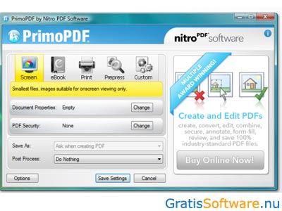 PrimoPDF pdf software screenshot
