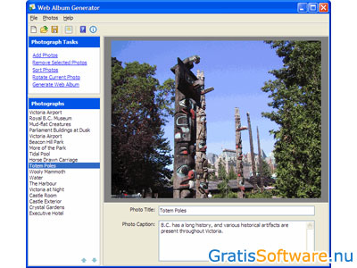 Web Album Generator fotoalbum software screenshot