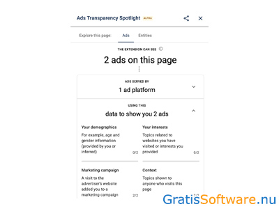 Ads Transparency Spotlight screenshot