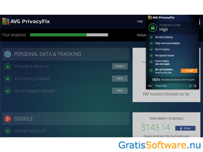 AVG PrivacyFix screenshot