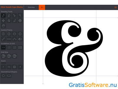 Birdfont lettertype maken software screenshot