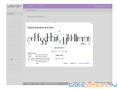 Calligraphr lettertype maken software screenshot