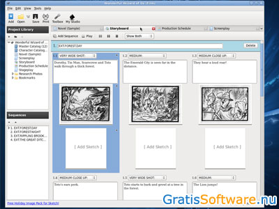 Celtx screenwriting software screenshot