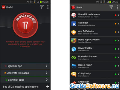Clueful Privacy Advisor screenshot