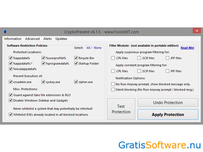 CryptoPrevent Malware Prevention screenshot