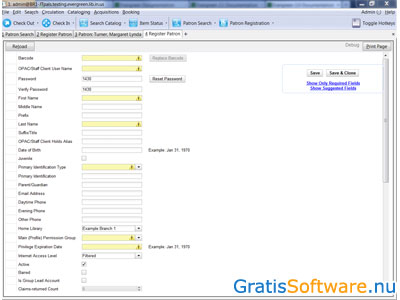 evergreen bibliotheek software screenshot