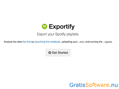 Exportify screenshot