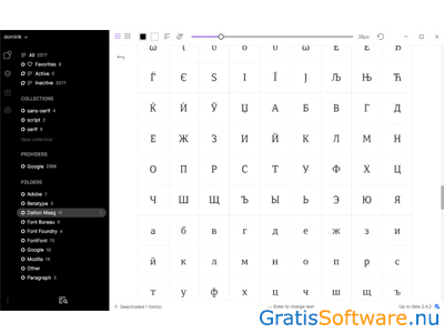 FontBase lettertype maken software screenshot