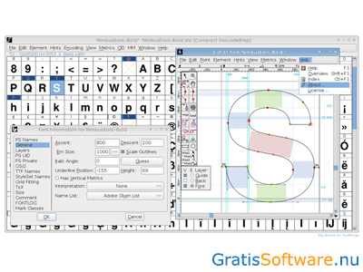 FontForge lettertype maken software screenshot