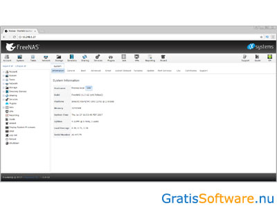 FreeNAS nas server software screenshot