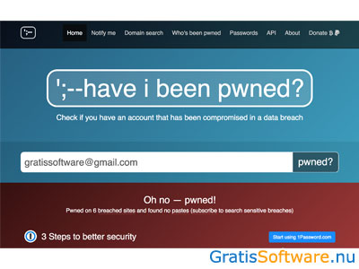 Have I Been Pwned screenshot