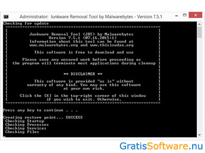 Junkware Removal Tool screenshot