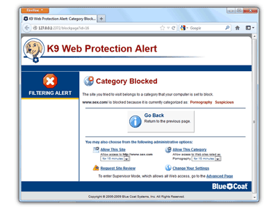 K9 Web Protection screenshot