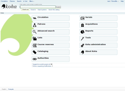 koha bibliotheek software screenshot