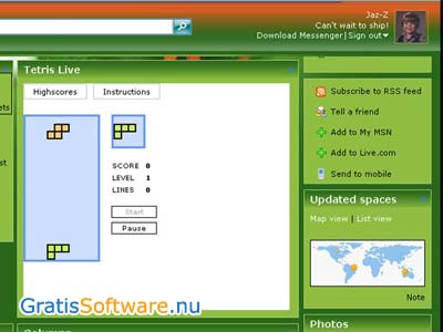 Windows Live Spaces screenshot
