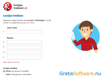 Lootjestrekken.nl screenshot