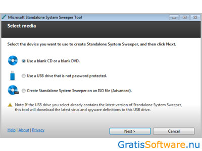 Microsoft Standalone System Sweeper screenshot