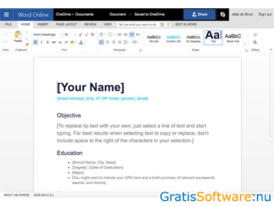 Microsoft Word Online screenshot
