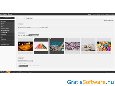 Piwigo fotoalbum software screenshot