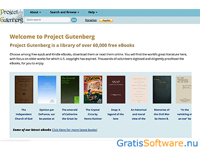 Project Gutenberg screenshot