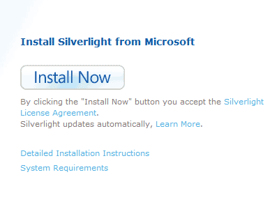 Microsoft Silverlight screenshot