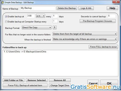 Simple Data Backup screenshot