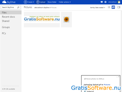 Windows Live SkyDrive screenshot