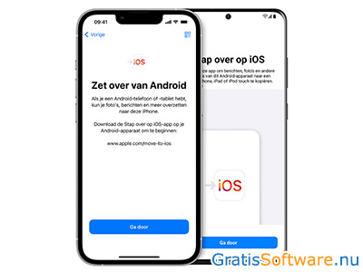 Stap over op iOS screenshot