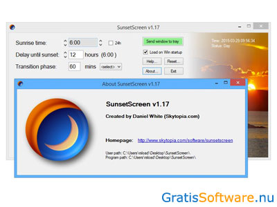 SunsetScreen screenshot