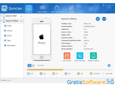 Syncios screenshot