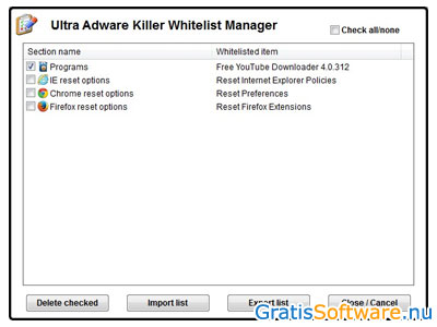Ultra Adware Killer adware verwijderen screenshot