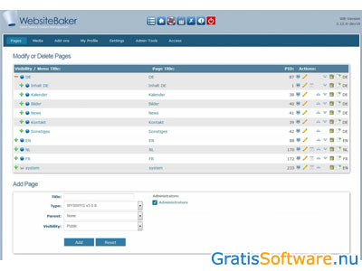 WebsiteBaker screenshot