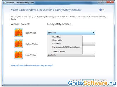 Windows Live Family Safety screenshot