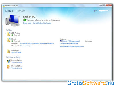 Windows Live Sync screenshot