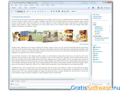 Windows Live Writer screenshot
