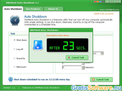 WinMend Auto Shutdown screenshot