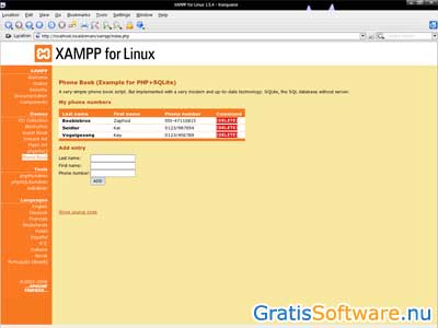 XAMPP screenshot